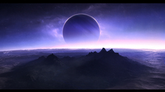 Science fiction Mountains outer