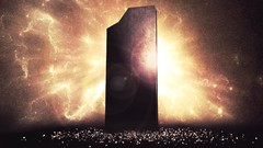 Science fiction outer space monolith