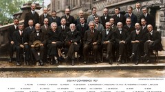 Scientists Albert Einstein Max Planck Solvay Conference Maria 