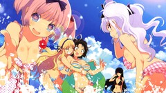Sea Anime anime girls cleavage bikini swimsuits ikaruga 