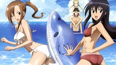 Sea Anime swimming blush anime girls bikini Seitokai Yakuindomo 