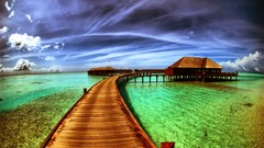 Sea architecture wooden bridge