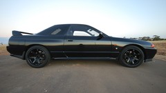 Sea black cars Nissan side view vehicles JDM Japanese domestic 