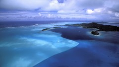 Sea blue Boats French Polynesia skies
