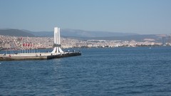 Sea blue cityscapes Izmir Turkey saffet