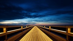 Sea clouds deck Wood Bridges skyscapes