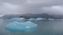 Sea iceberg ice Cloudy