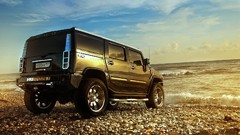 Sea nature SUV Hummer American Beaches vehicles Hummer H2