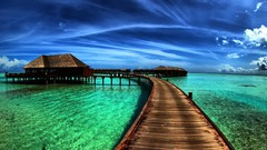 Sea nature water Beaches houses skyscapes beach house