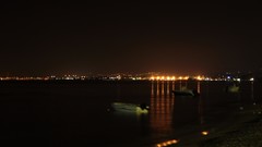 Sea night lights calm Boats Sicily