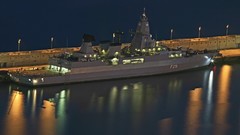 Sea night water ocean War light ships Boats marine military 