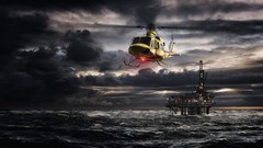 Sea oil Helicopters master vehicles oilrig