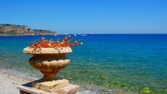 Sea panorama Italy italia Taormina