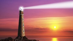 Sea sun lighthouses rock islands