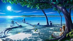 Sea Trees ocean Islands artwork fantasy art Kagaya Yutaka 