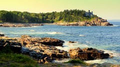 Sea USA houses forests acadia