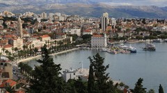 Sea water Boats Europe Split palm trees croatia cities adriatic 
