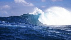 Sea water clouds panorama Tahiti French Polynesia waves