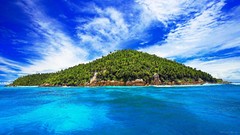 Sea water clouds summer ocean Islands Beaches shore tropical 