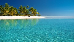 Sea water Cook Islands Islands The Island palm trees Beaches 