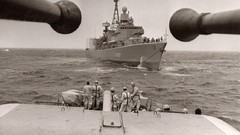 Sea water ocean Guns ships Boats sepia marine Navy fleet barrel 