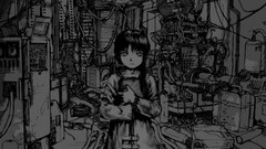 serial experiments lain anime girls monochrome Machine Anime