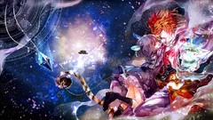 Ships crystals dress red eyes lanterns pants hugging anime 