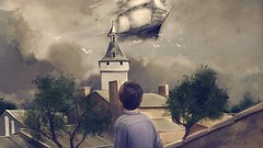 Ships shadows ship in