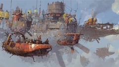 Ships vehicles science fiction artwork digital art Skie