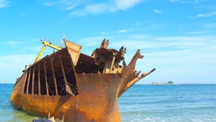 Shipwreck beach near Lake