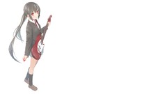 Shoes Anime tie white background red eyes instruments shirts 