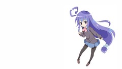 Shoes Anime white background skirts blue hair long hair anime 