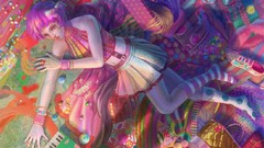 Shoes Hearts Candies socks bows multicolor pink hair anime 