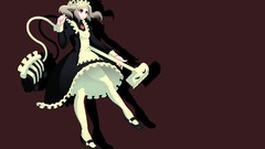 Shoes red eyes skulls maids twintails aprons Simple Background 