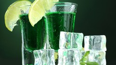 Shooter lemons limes ice cubes