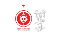 Sign drill white background