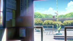 Signs railing clocks sunlight railroad crossing train stations