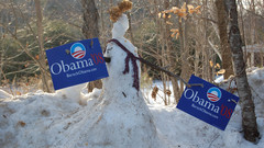 Signs Snowmen barack obama