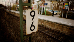 Signs train stations railroad