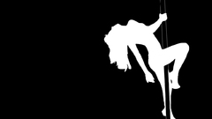 Silhouette pole dancers