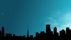 Silhouettes city skyline skyscapes