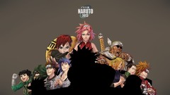 Silhouettes drawings fan art Gaara hyuuga hinata inuzuka kiba 