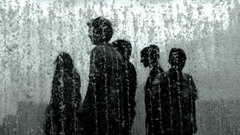 Silhouettes rain water humans