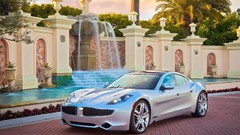 Silver cars Fisker Karma