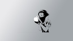 Simple fairy tale skin monochrome masks snow-white digital art 