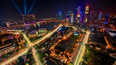 Singapore cityscapes city skyline Night race