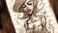 Sketches drawings notebook paper