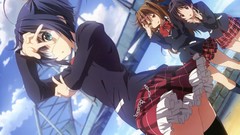 Skirts anime girls blue eyes school uniforms chuunibyou demo 
