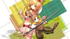 Skirts anime girls Bunnies an2a orange eyes orange hair 