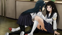 Skirts blush long hair anime girls blue eyes seifuku black hair 